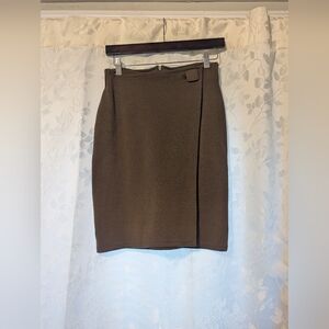 100% Wool Vintage Unique Midi Straight Fit Skirt